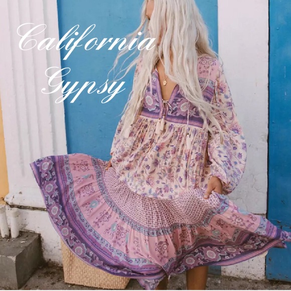 HP🎉Boho Chic Gypsy Vintage Floral Maxi Dress - Picture 5 of 13